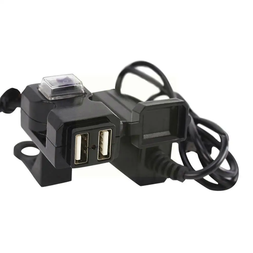 

12v-24v Dual Usb Motorbike Motorcycle Handlebar Charger Adapter Waterproof Power Supply Socket For N3y1