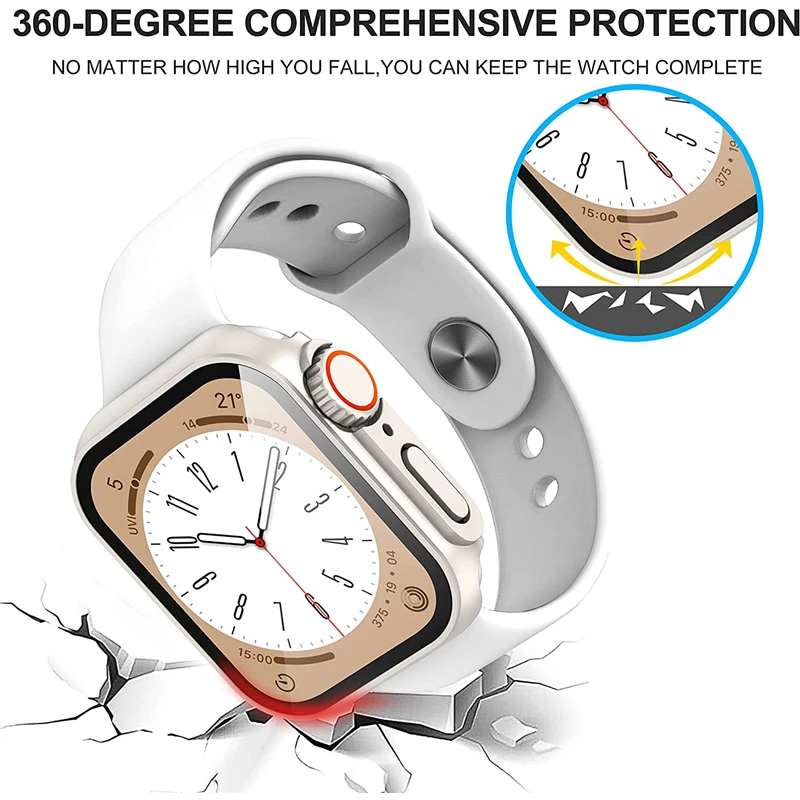 Case For Apple Watch 8 7 44mm 45mm 41mm 40mm 42mm 38mm Screen Protector case Change TO Ultra iWatch Series 8 7 SE 6 5 4 3 Bumper