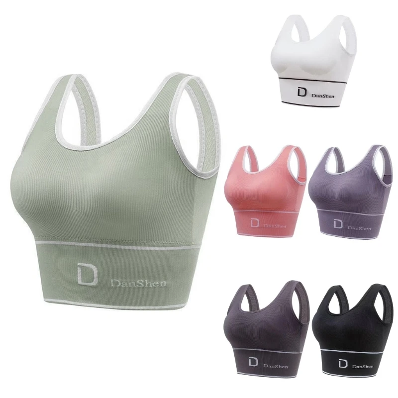 

Sport Bra for Women Fitness Gym Vest Crop Top Padded Shockproof Yoga Sportwear