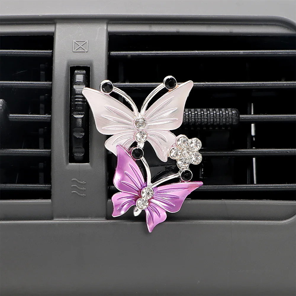 

Air Freshener Butterfly Car-styling Car Perfume Natural Smell Air Conditioner Outlet Butterfly with Diamond Aromatherapy