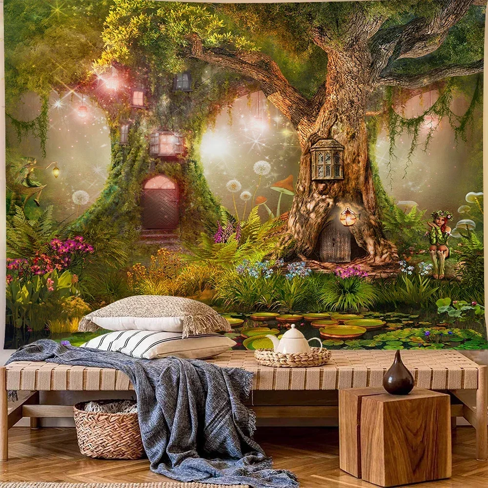 Фэнтезийное растение волшебный лес украшение на стену гобелен настенный дешевое