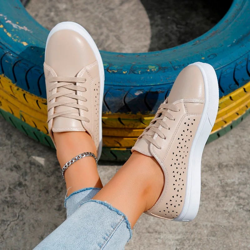 

Women's Sneakers 2023 Autumer New Fashion White Shoes Female Casual Breathable hollow Women's Vulcanized Shoes Plus Size 43