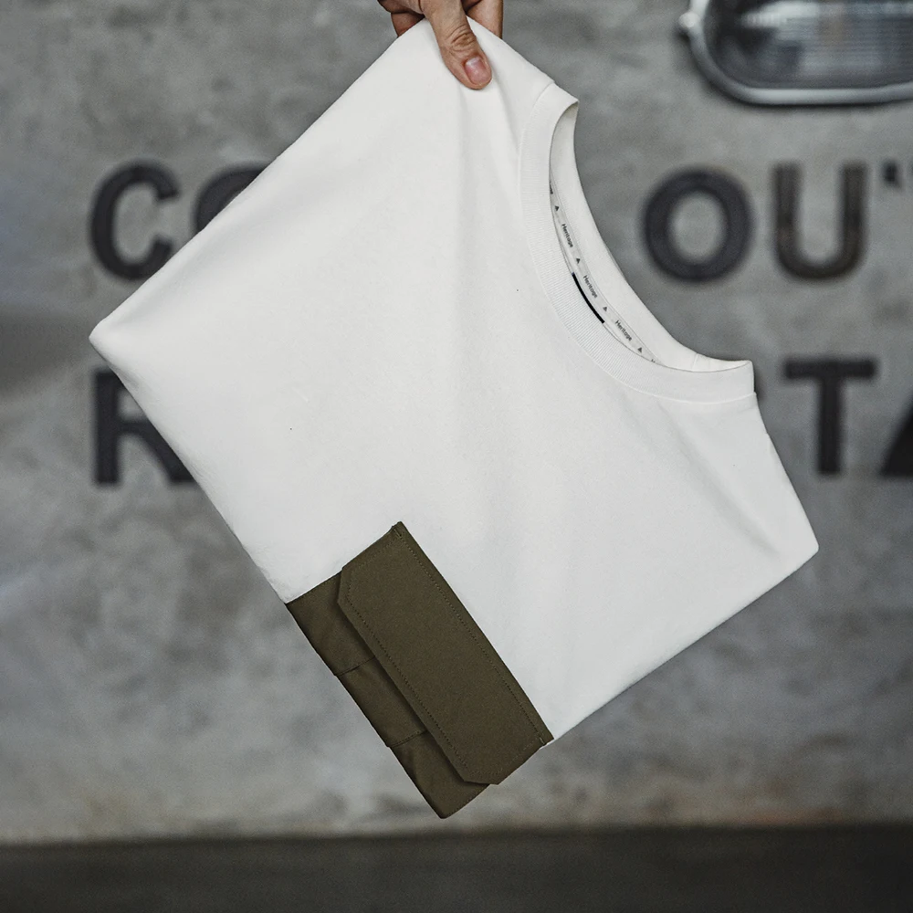 Футболка мужская с коротким рукавом и карманами в стиле ретро