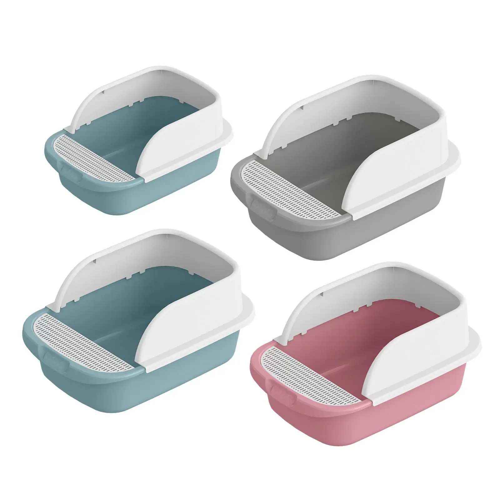 Toilet Portable Splashproof Detachable Large Semi Enclosed Sandbox Tray For Small Animals Kitten Pet Supplies