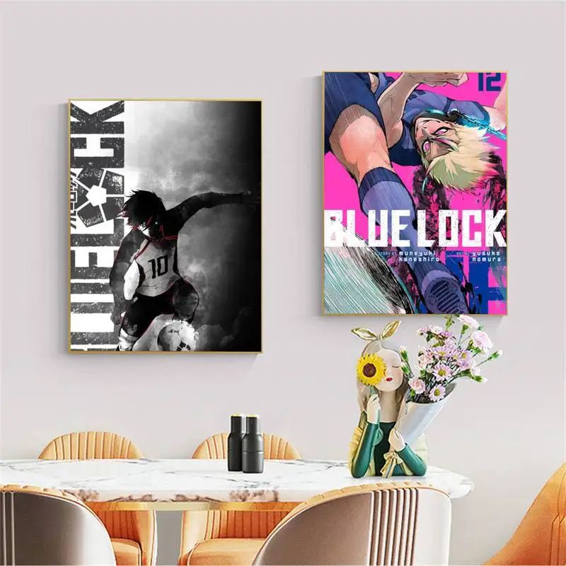 

Babaite Retro Anime Blue Lock Good Quality Prints And Posters Kraft Paper Sticker DIY Room Bar Cafe Kawaii Room Decor