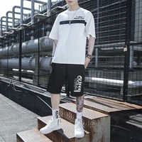 2022 summer tracksuit men printed two piece set t shirt shorts suit set 2022 round neck breathable casual wear chandals hombre