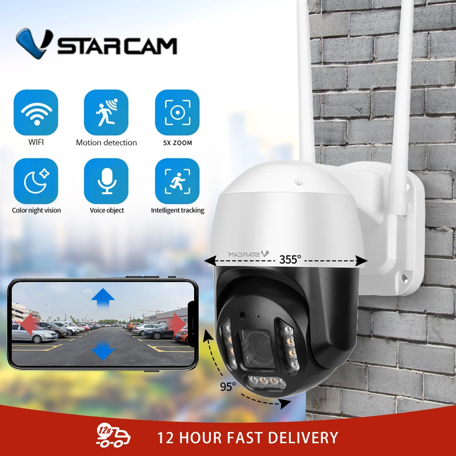 Vstarcam New WIFI 5X Zoom 3MP PTZ IP Camera Security Protection Outdoor Smart Home CCTV Phone Video Surveillance IR Color Night