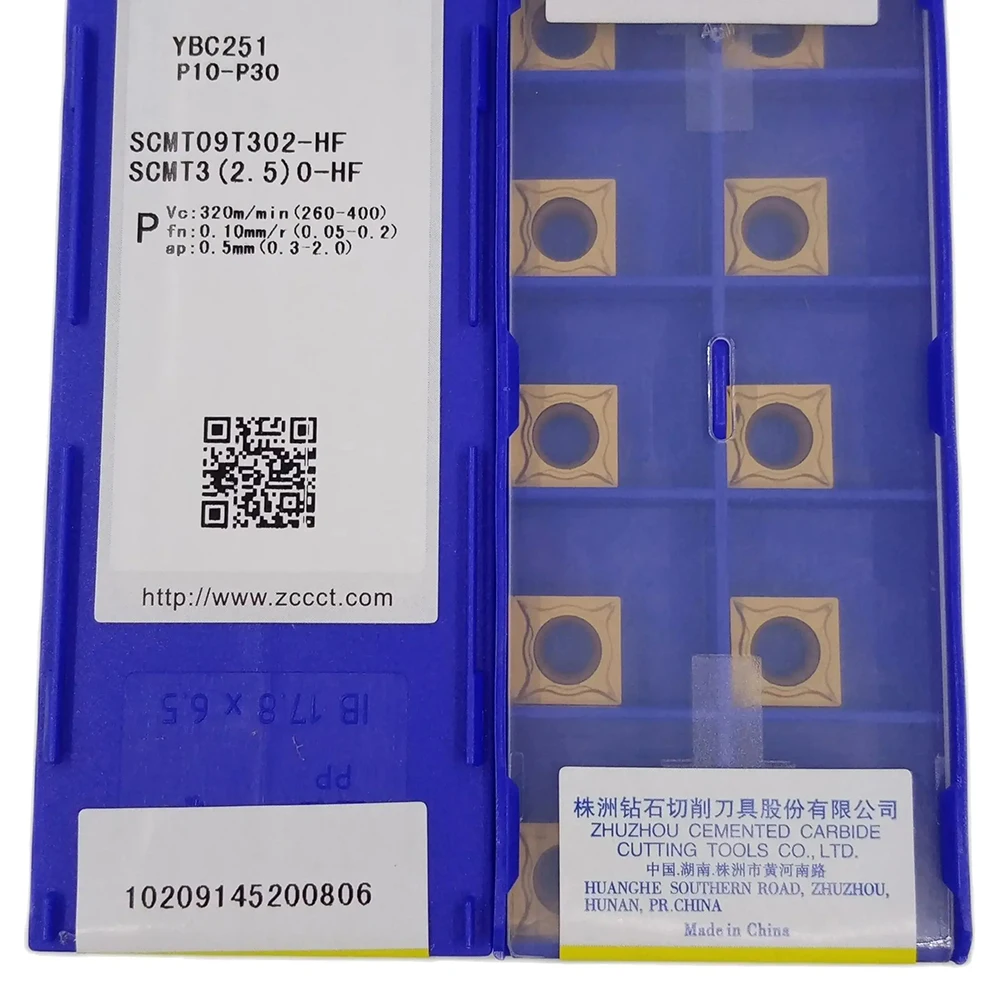 ZCC SCMT YBC251 SCMT09T302-HF Твердосплавные вставки с ЧПУ 3 (2 5) 0-HF Токарный станок Режущие