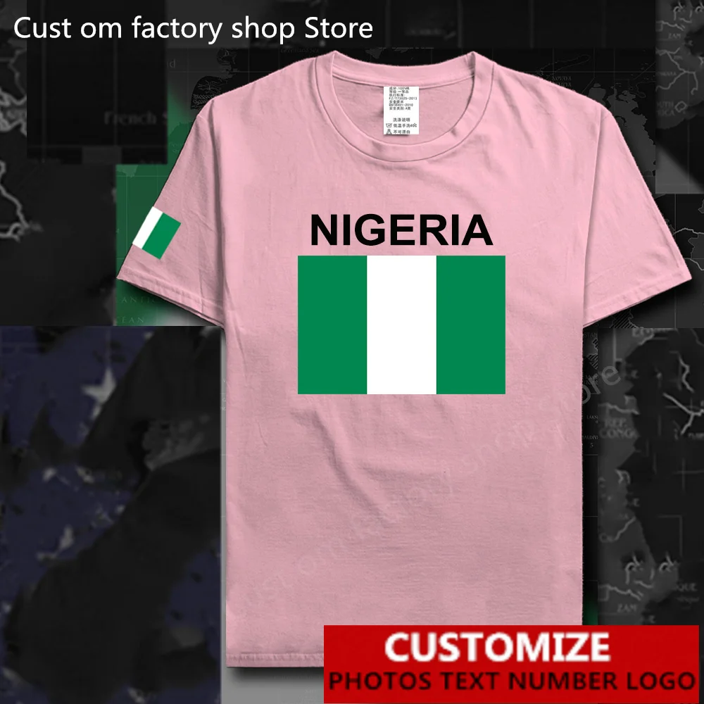

Nigeria Country Flag ​T shirt Free Custom Jersey DIY Name Number LOGO Men Women High Street Fashion Loose Casual T-shirt