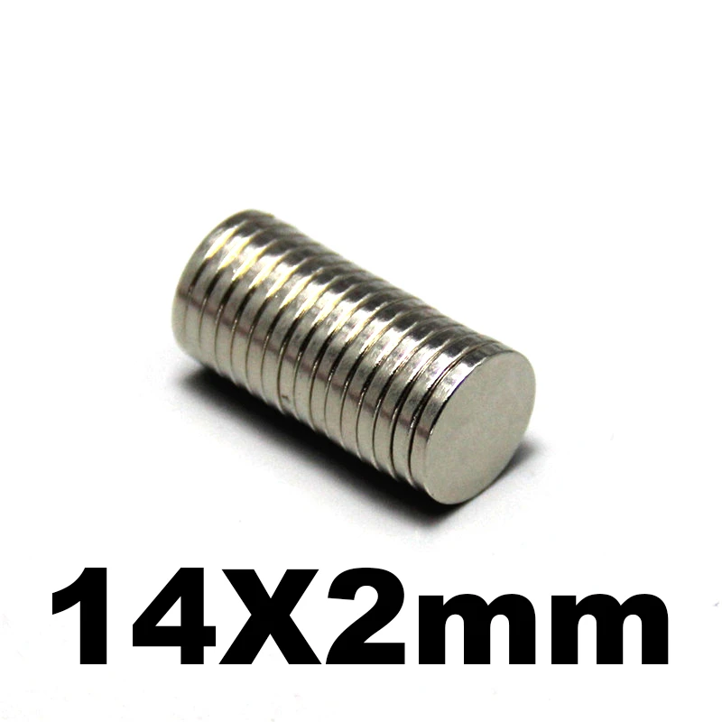 

Круглые магниты 14x2 мм серебристого цвета