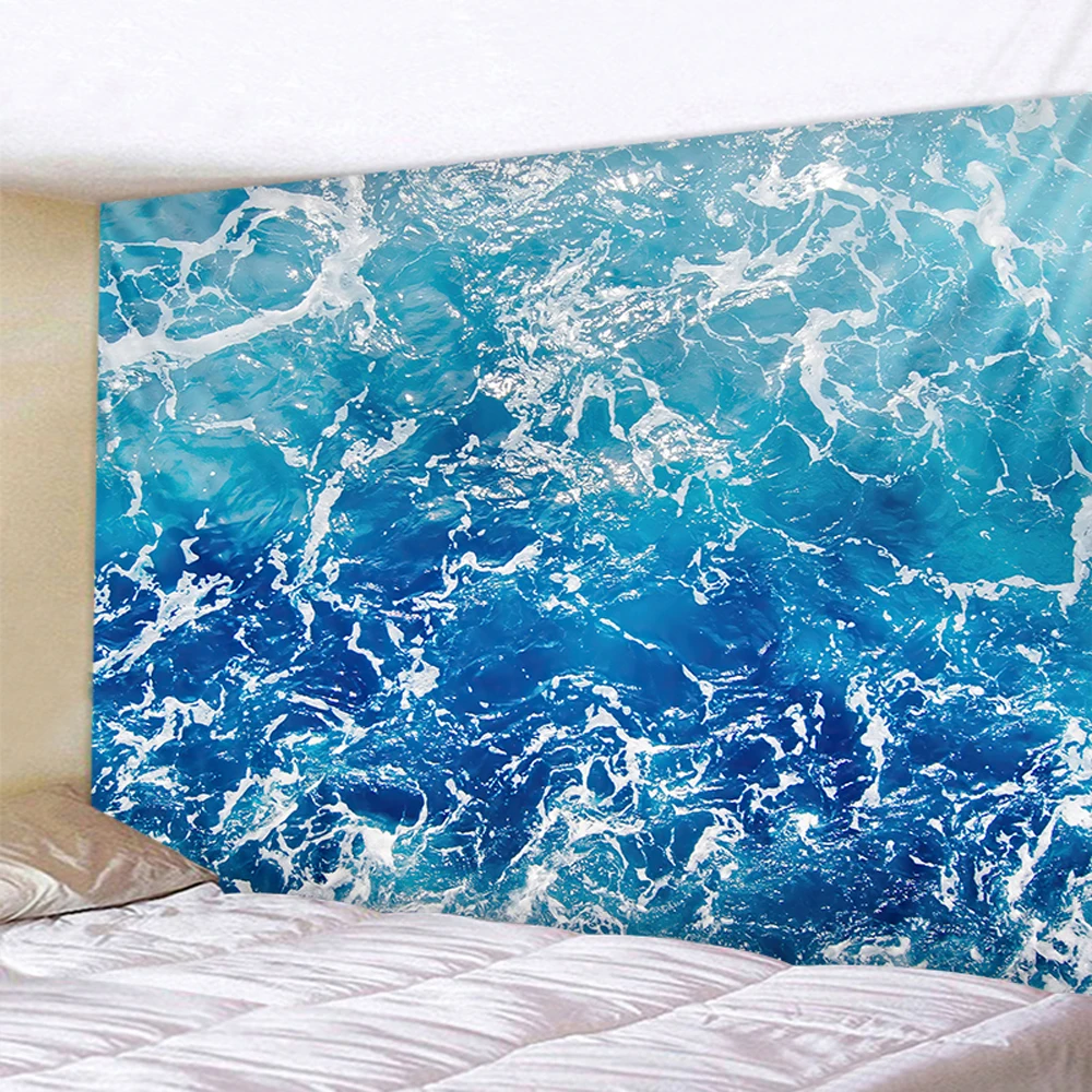 

Refreshing Beach Wave Landscape Tapestry Background Wall Decoration Beach Towel Bedroom Room Aesthetics Home Decoration