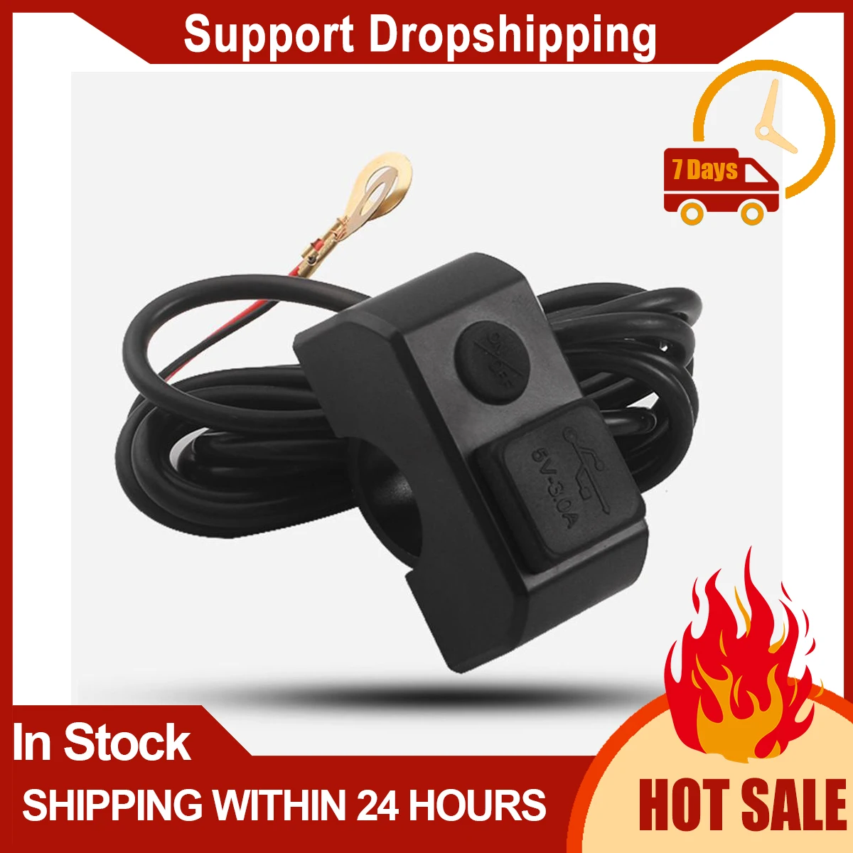 

Dual Usb Port Motorcycle Handlebar Charger 12v To 5v 3a Fast Charging Adapter Power Supply Socket For Phone Motorbike Accessory