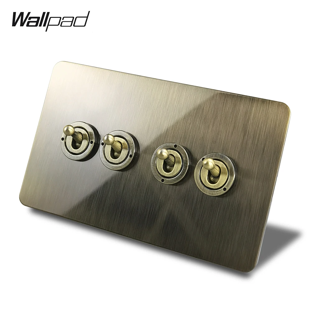 

Настенный выключатель Wallpad H6 4 клавиши античная латунь