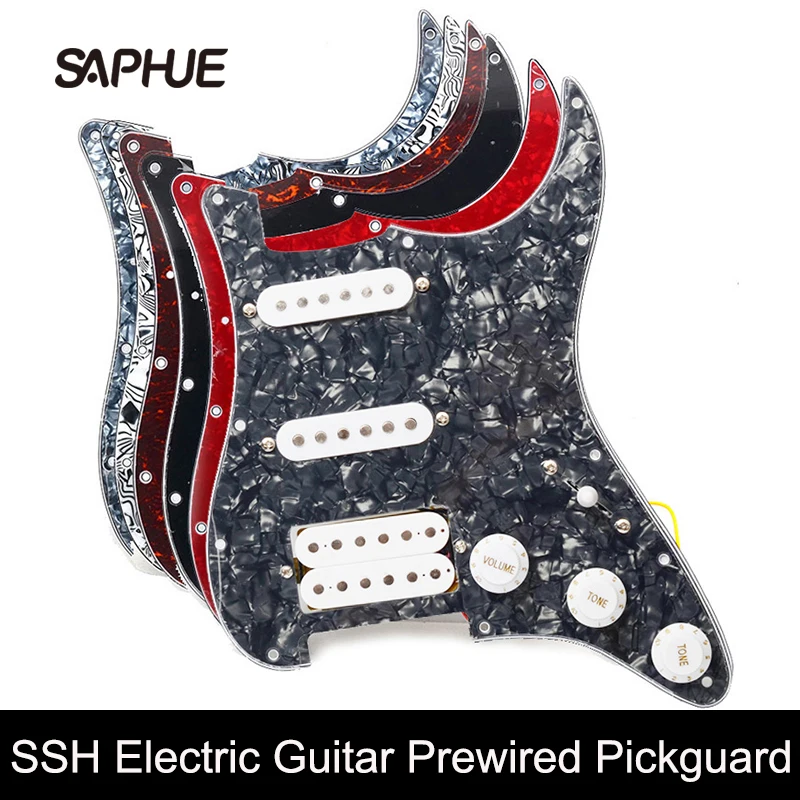 

SSH Pickup Electric Guitar Pickguard and White SSH Loaded Prewired Pickguard Scratchplate Assembly Multi Colour