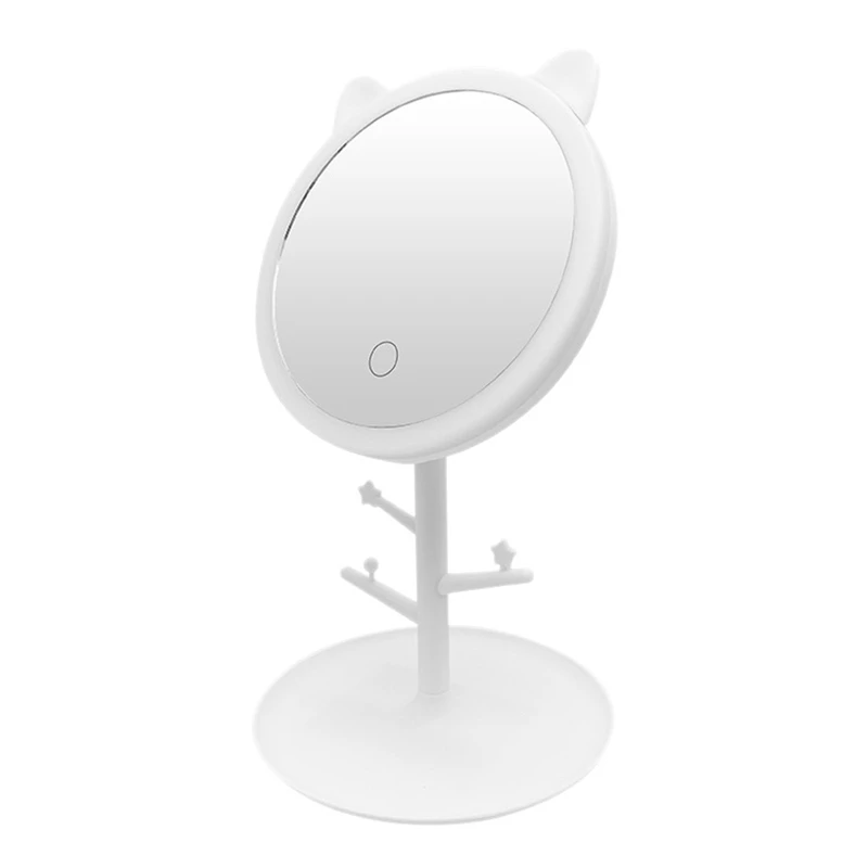

Портативное зеркало для макияжа с подсветкой, Дамская лампа для макияжа с хранилищем, настольные косметические зеркала