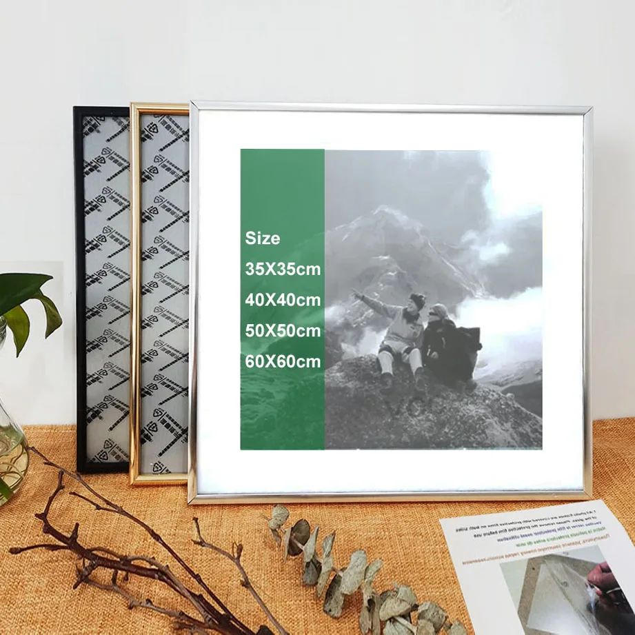 

Square Aluminum Metal Picture Frame For Wall Photo Frame Photos 35X35 40X40 50X50 60X60 With Plexiglass Wall Art Poster Frame