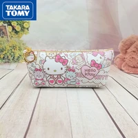 takara tomy 2022 cartoon cute hello kitty stationery bag girls student zipper pencil bag storage bag