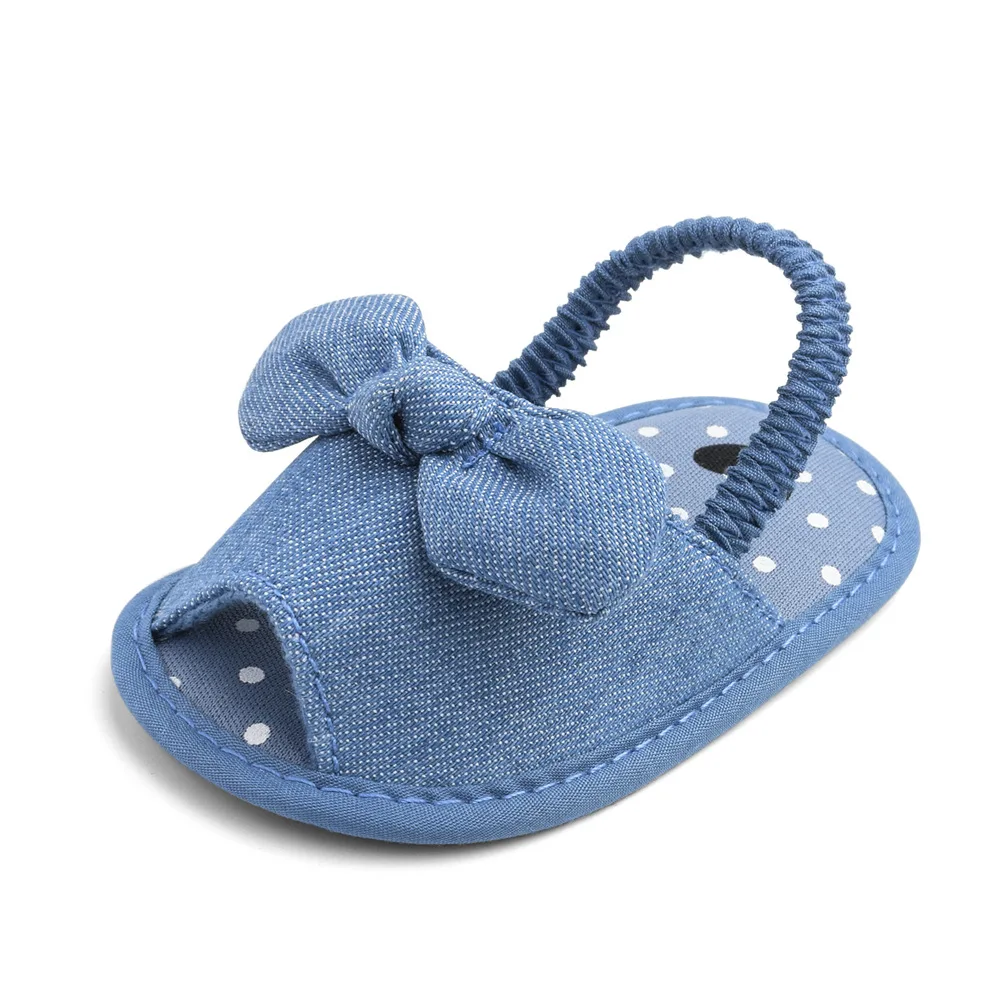 

0-18 Months Baby Girls Sweet Bowknot Sandals Summer Soft Sole Flat Princess Dress Shoes Infant Non-Slip First Walkers Footwear