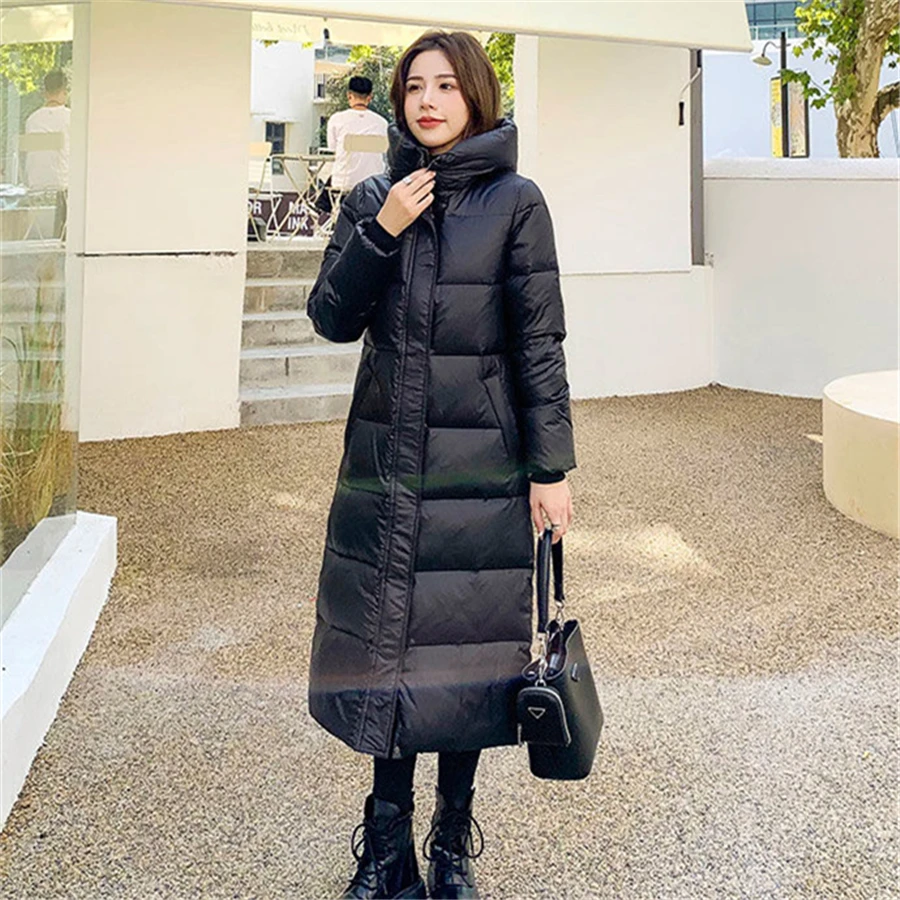 Winter Hooded Cotton Padded Basic Solid Thick Coat Oversized 4XL Women Warm Parkas Snow Wear Overcoat Korean Casual Outwear Top