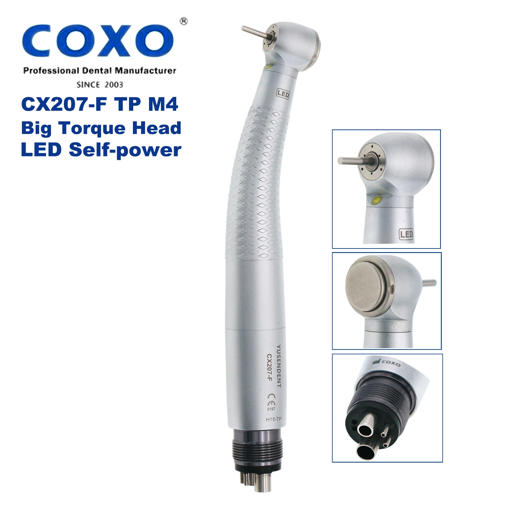 

NSK PANA MAX Type COXO YUSENDENT Dental Big Torque Head LED E Generator Self Power High Speed Air Turbine Handpiece CX207-F M4