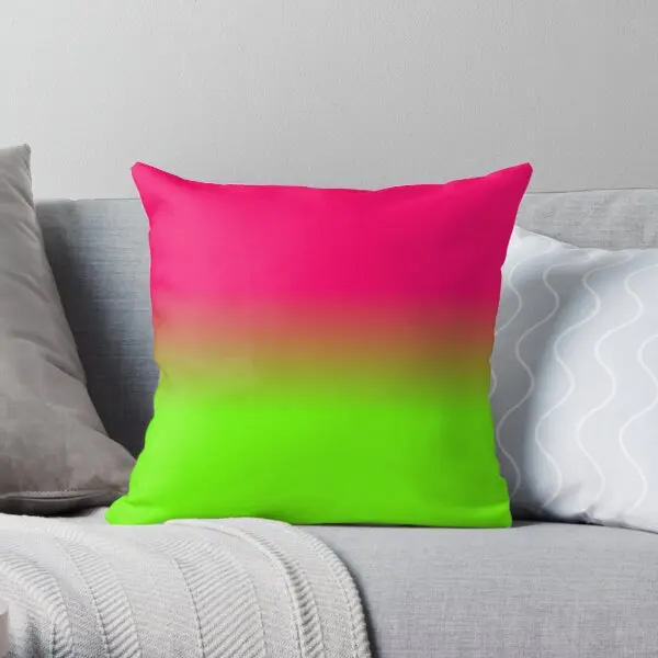 

Neon Pink And Neon Green Ombre Shade Co Printing Throw Pillow Cover Office Decorative Bedroom Fashion Anime Pillows not include