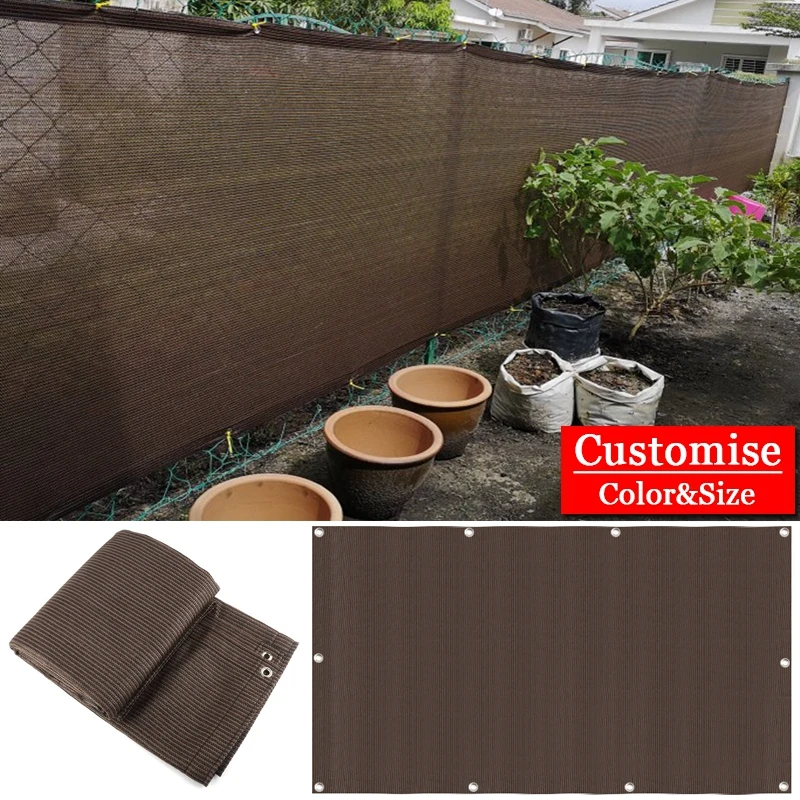 

Coffee Fence Privacy Mesh Garden Enclosure Nets Balcony Sunshade Awning Outdoor Sun Shelter Plants Shade Cover Anti-UV Fabric