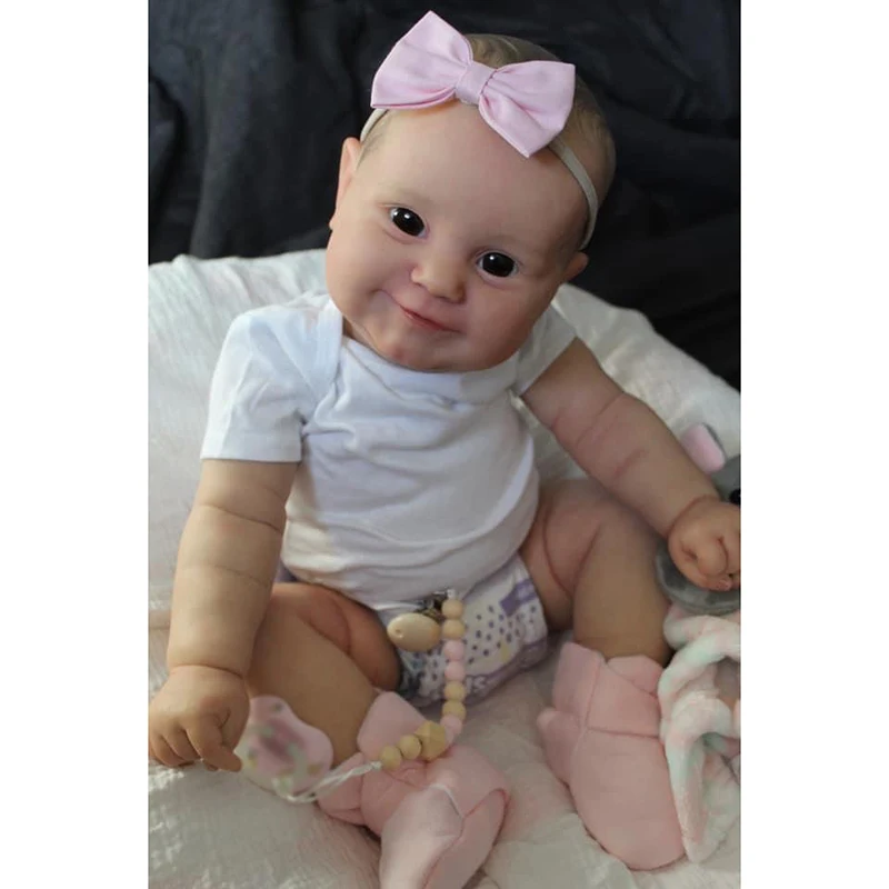 

60CM Huge Baby Boy Reborn Toddler Maddie Lifelike 3D Skin Multiple Layers Painting with Visible Veins Collectible Art Doll