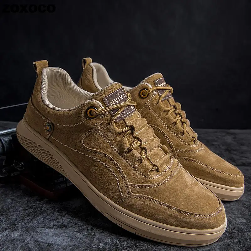 

Men Shoes Fashion Genuine Leather Loafers Breathable Autumn Lace Up Comfortable Casual Shoes Outdoor Men Sneakers Shoes Zoxoco11