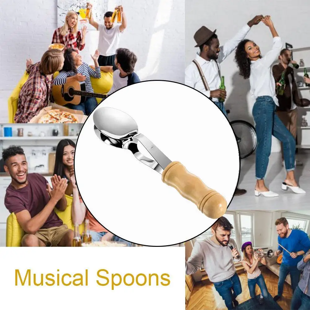 1 шт. музыкальные ложки инструмент с деревянной ручкой многофункциональный