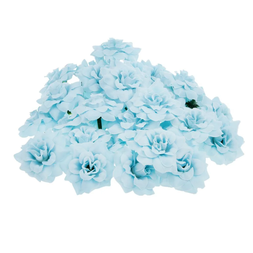 

Artificial Flowers Flower Heads Rose Head Silk Roses Crafts Fake Decor Bulk Decoration Faux Stemless Blue Green Wedding Mini