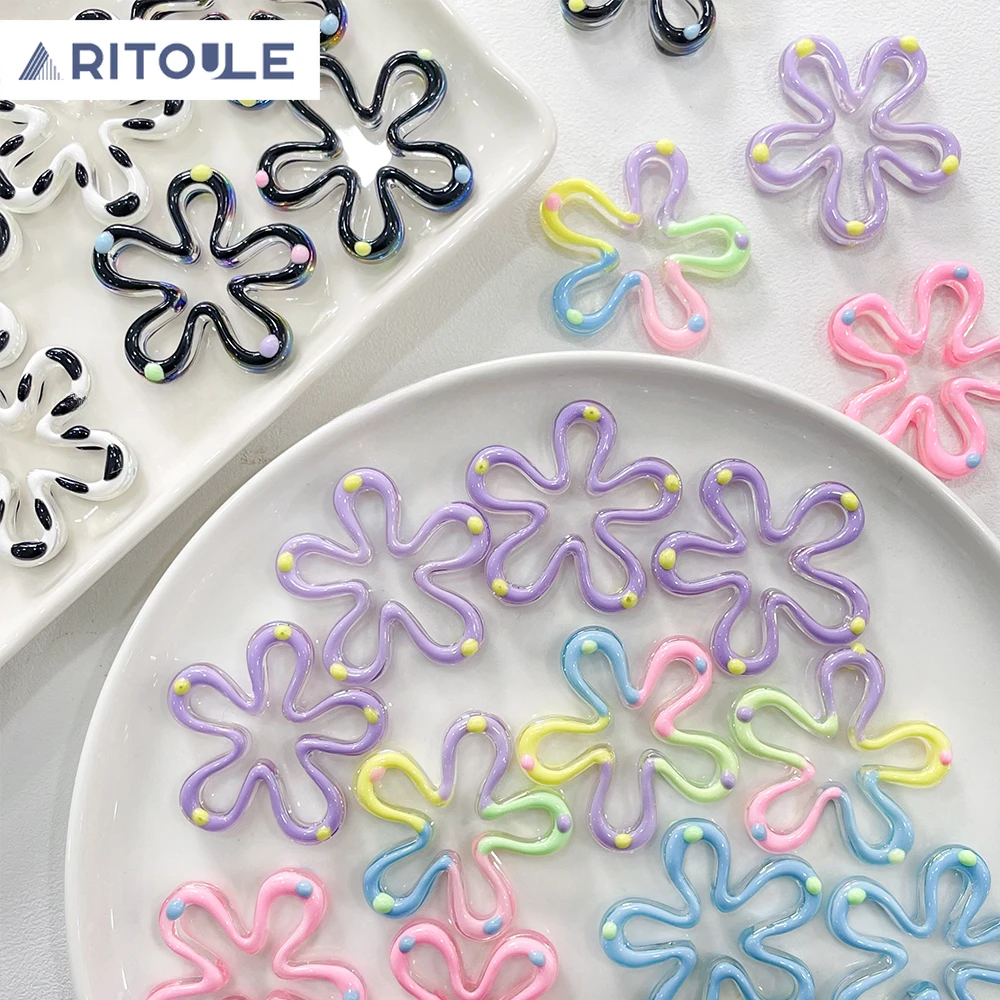 

Hand-painted beads cute flower beads hand string DIY materials jewelry string beads accessories phone chain hanging loose beads