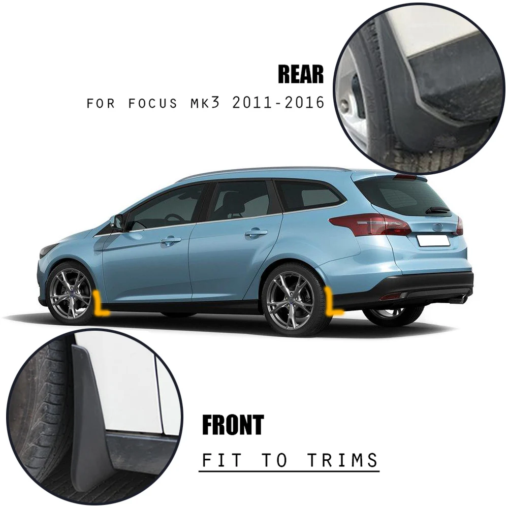 4 шт. для Ford Focus MK3 3 5dr Estate Kombi 2011-2019 брызговики 2012 2013 2014 2015 2016 2017 2018 2019
