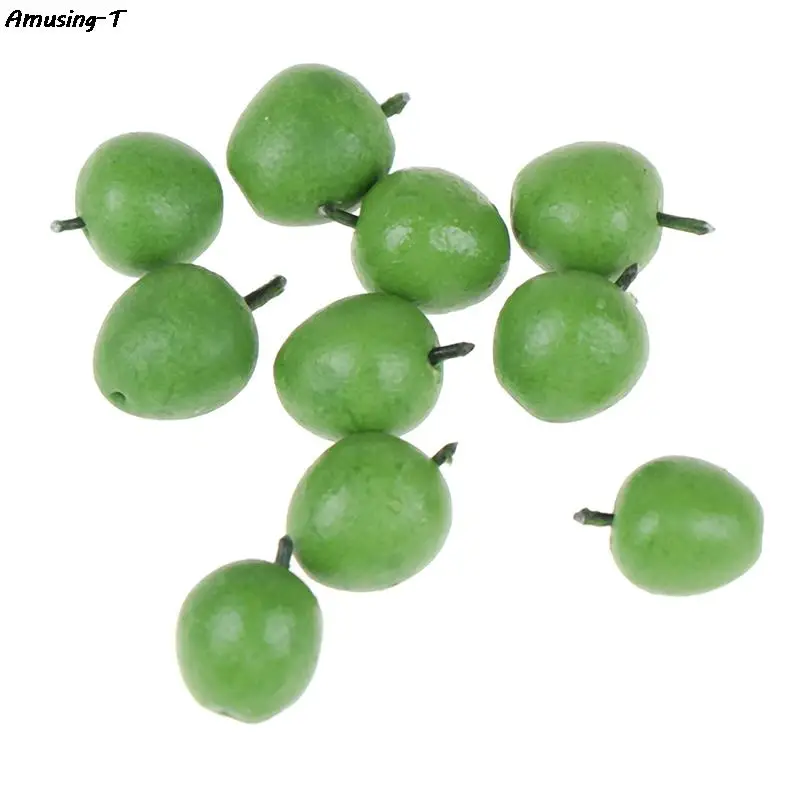 

Миниатюрные аксессуары для кукольного дома 1/12, 10 шт., зеленое яблоко из смолы, модель фруктов, игрушка, украшение для кукольного дома FD