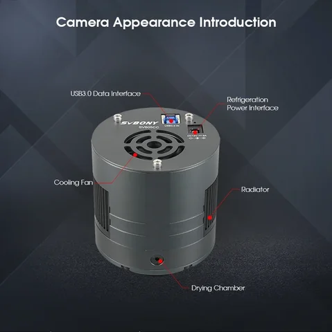 Цветная астрономическая камера SVBONY F9198K DSO с охлаждением 11,7 МП CMOS с USB 3,0 для профессиональных астрофографов