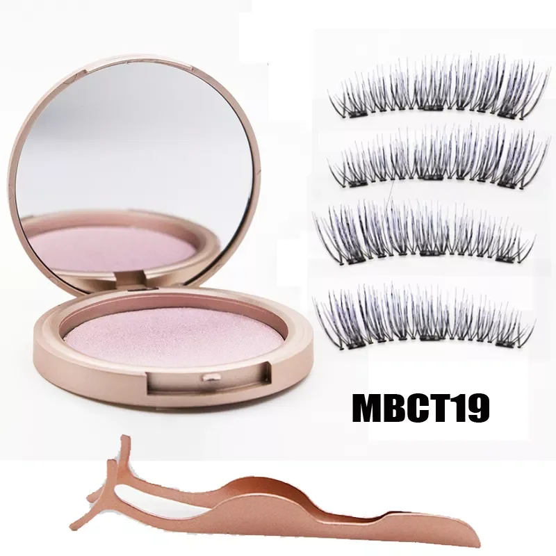 

3 Eyelashes Natural Long Magneti Mink Eyelashes Set Hand Made 3D False Eye lashes tweezers faux cils magnetique