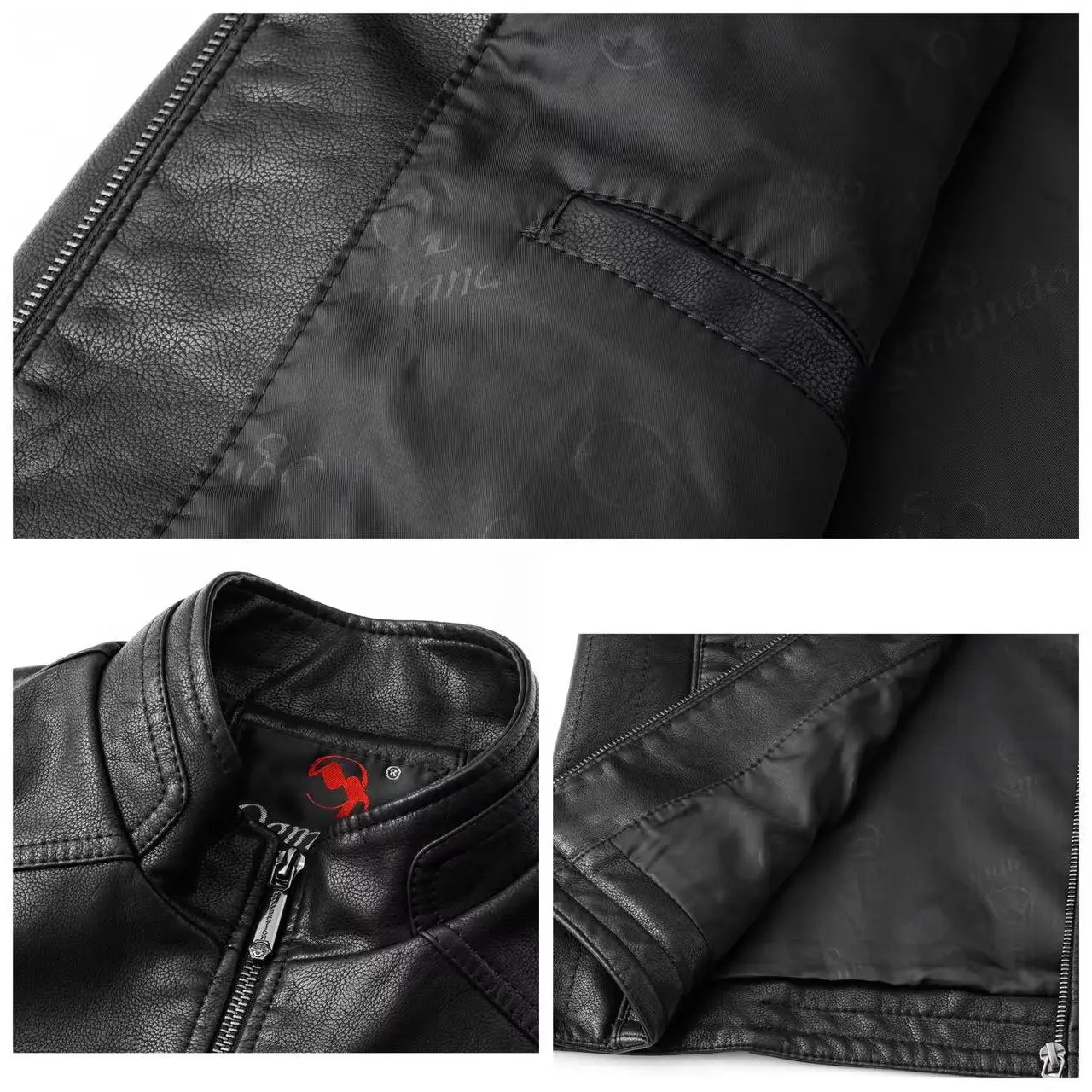 Куртка мужская демисезонная кожаная тонкая модная повседневная одежда верхняя