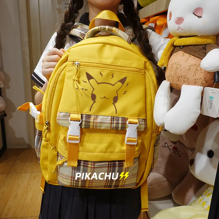 

Детская школьная сумка с покемоном Kawaii Pikachu, аниме студенческий вместительный дорожный рюкзак для пикника, сумка для ноутбука, подарок для мальчиков и девочек