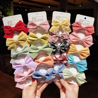 5pcslot girls bows hairclips star plaid print hairpins for kids children sweet hair clips barrettes girls gift hair accessories