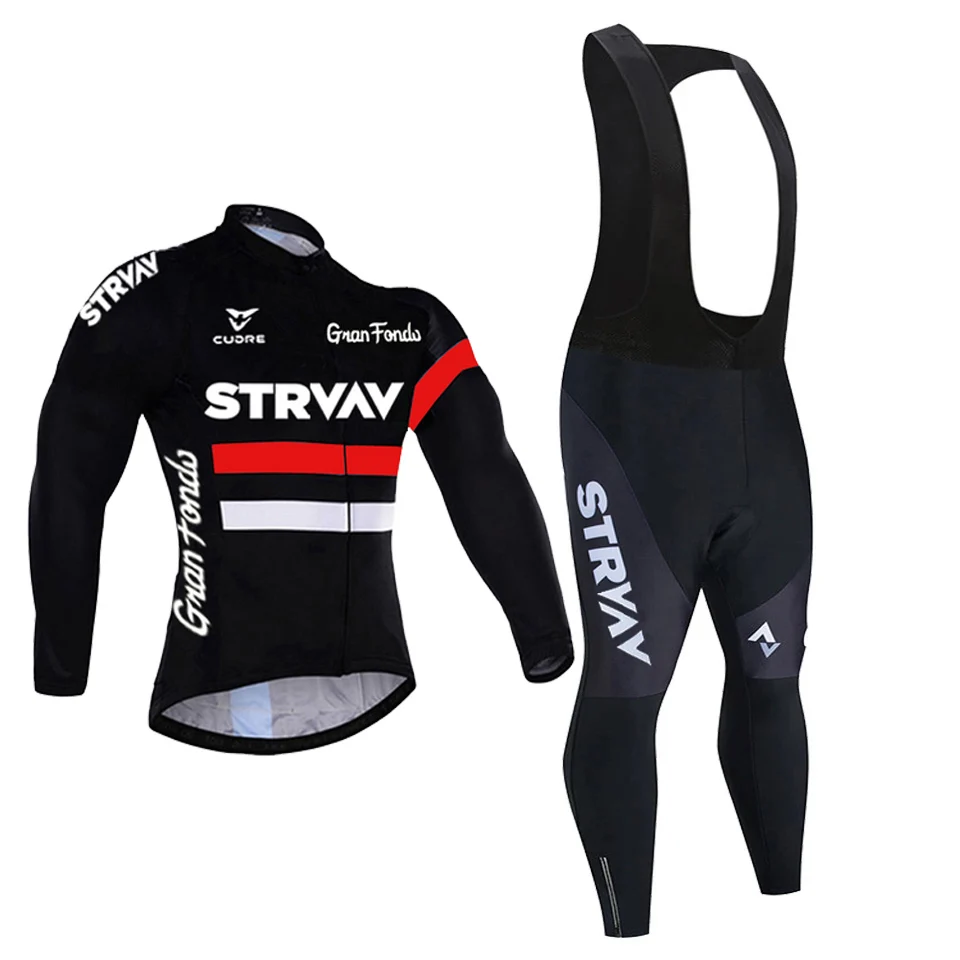 

2023 STRVAV Men's Cycling Jersey Set Long Sleeve Mountain Bike Clothes Wear Racing Bicycle Clothing Ropa Maillot Ciclismo