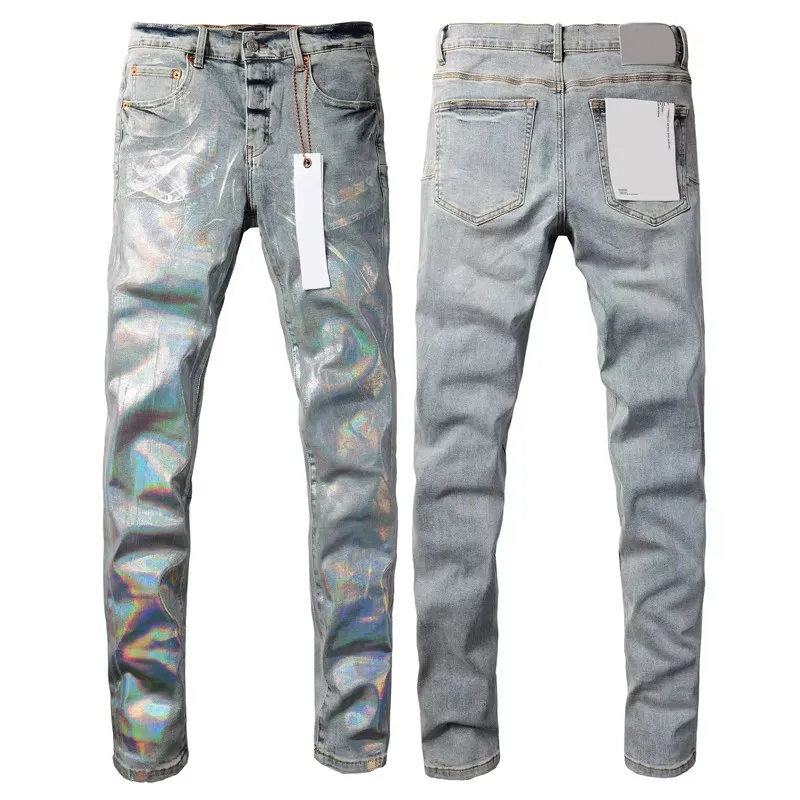 Модные брендовые джинсы высшего качества верхнее уличное покрытие серебряные