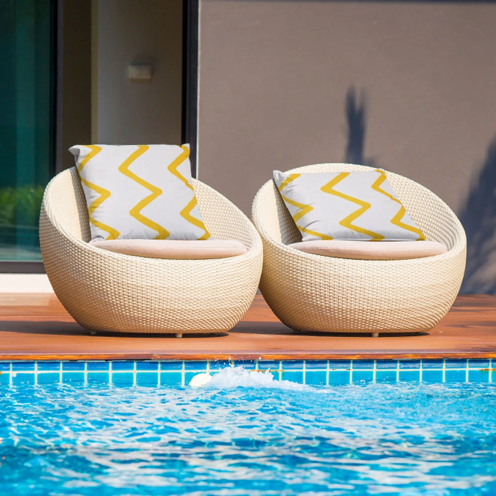 

17.7x17.7 Inch Outdoor Waterproof Pillowcase Geometric Print Sofa Cushion Size Pillow Cases 2 Yellow Pillow Cases Standard Size
