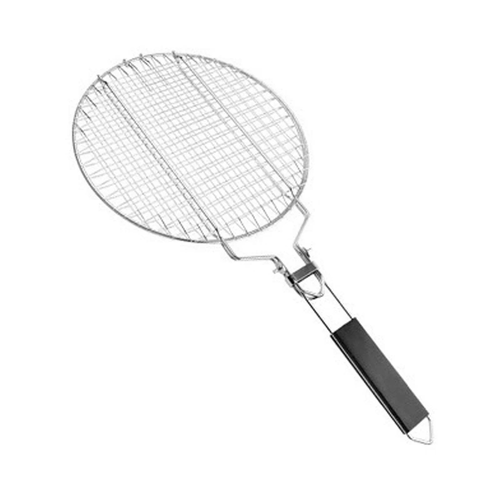 

55*28*1.8cm Grilling Basket Folding Round BBQ Grill Basket Grill Rack With Removable Handle For Vegetables Steak Fish Shrimp