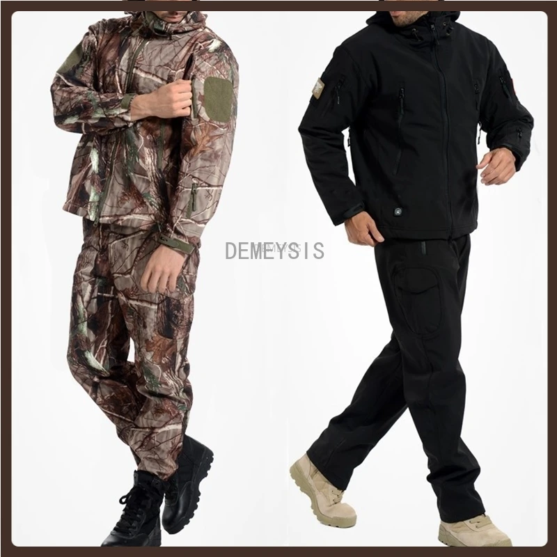 

Военная тактическая куртка, брюки Softshell, камуфляжная униформа для охоты, страйкбола, стрельбы, пешего туризма, скалолазания, пейнтбола, курт...