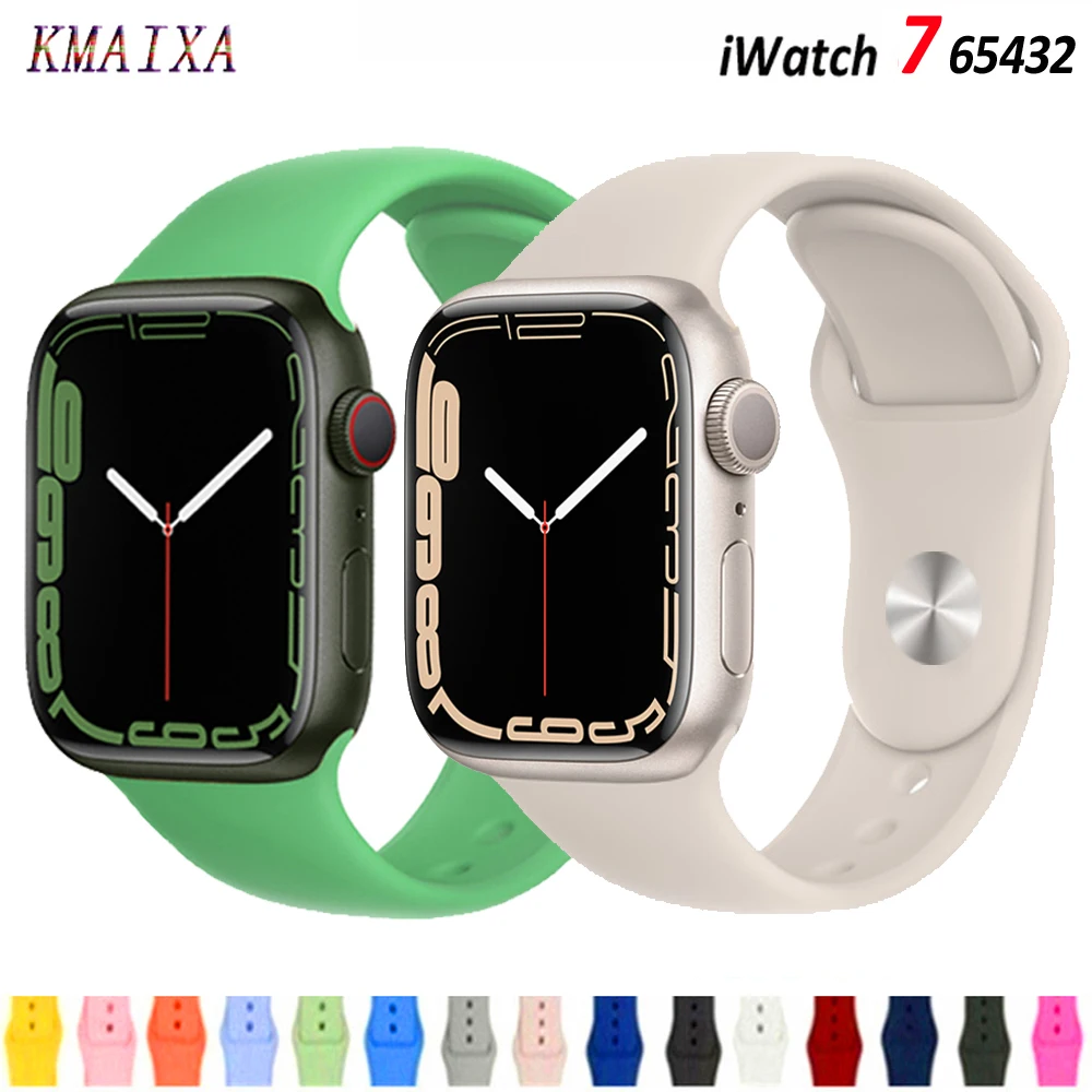 Silicone strap For Apple Watch band 44mm 40mm 45mm 41mm 42mm 38mm 45 mm iWatch 3 4 5 6 se correa bracelet Apple watch series 7