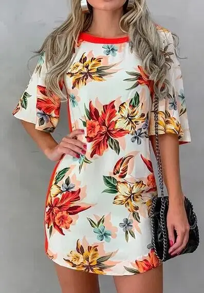 

Новинка 2022, женское маленькое свежее платье средней длины с принтом, женские повседневные офисные праздничные платья во французском стиле