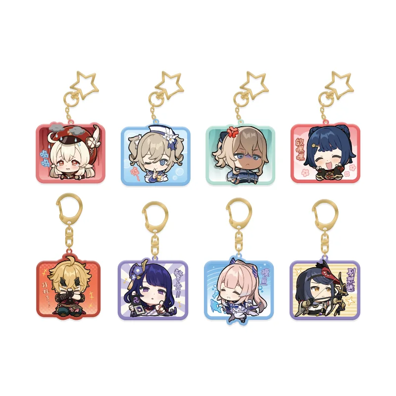 

Anime Cosplay Acrylic Keychain Game Genshin Impact Cartoon Metal Charm Beelzebul Thoma Kujo Sara Halloween Ornament Xmas Gift