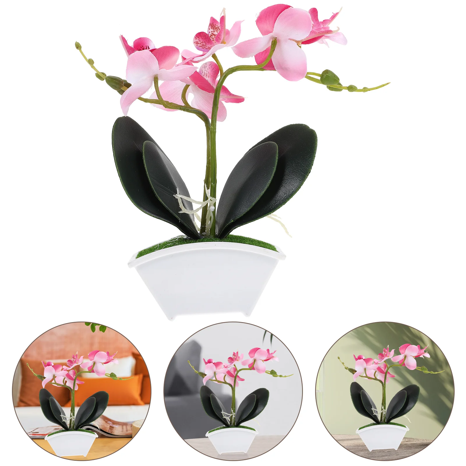 

Orchid Bathroom Decor Table Artificial Ornament Spring Potted Plants Mini Orchids Flower Centerpieces Tables Fake