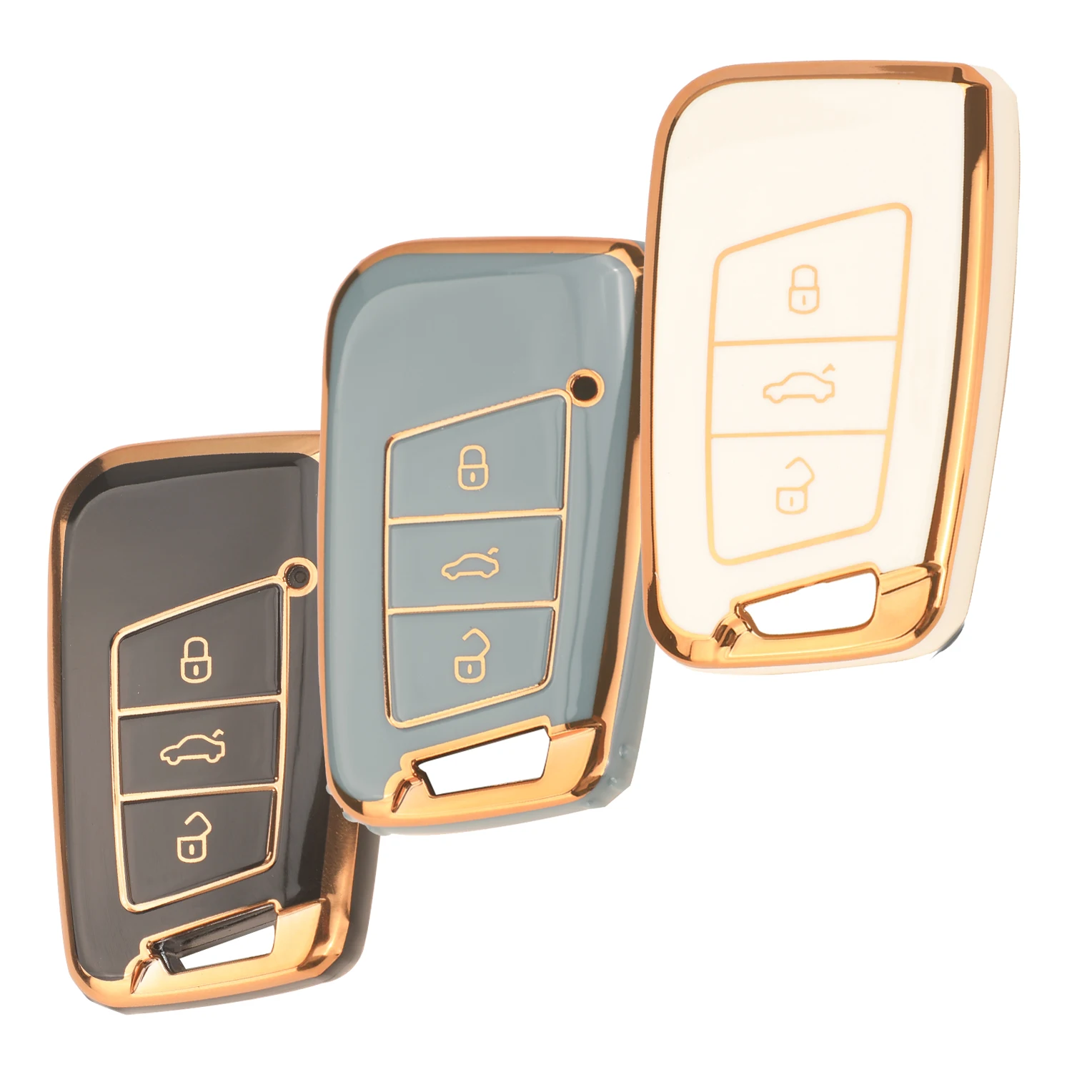 Jingyuqin Корпус Ключа Из ТПУ Для Volkswagen VW Magotan Passat B8 Skoda A7-3 Кнопки Smart Protector