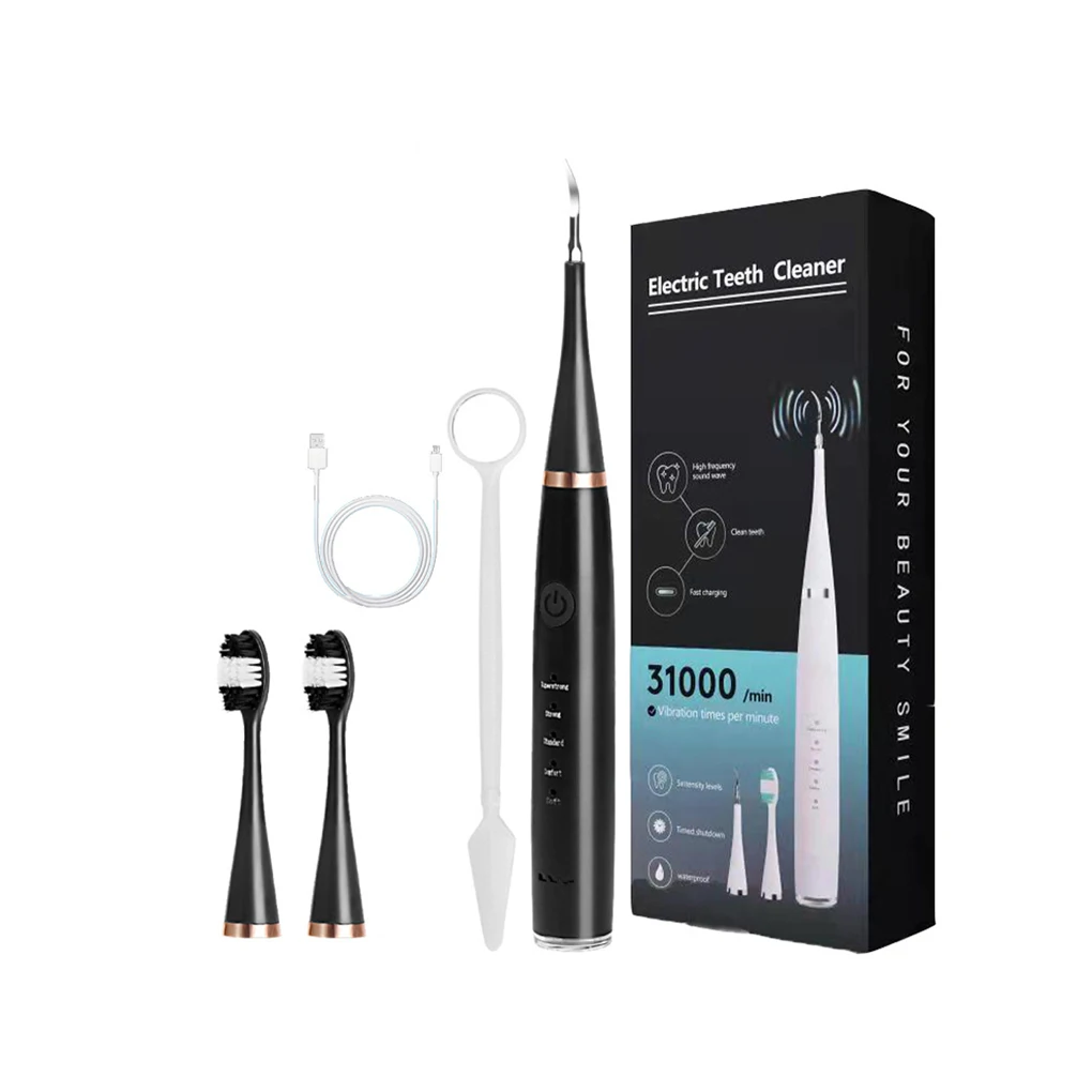 

Electric Toothbrush IPX7 Waterproof Sonic Toothpick Portable Rechargeable Water Flosser High Frequency White Basic