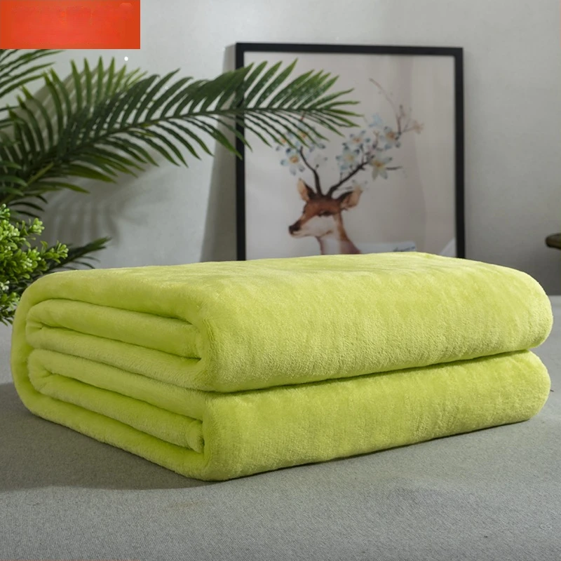 

Solid Color Blanket Kids Adults Flannel Throw Warm Soft Sofa Bed Blankets Cozy Home Office Travel Nap All Seasons Quilt Covers